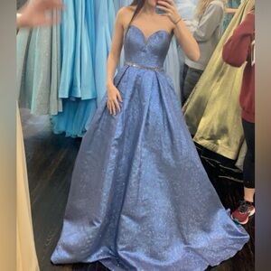 Sparkling Blue Strapless Ball Gown / Prom dress